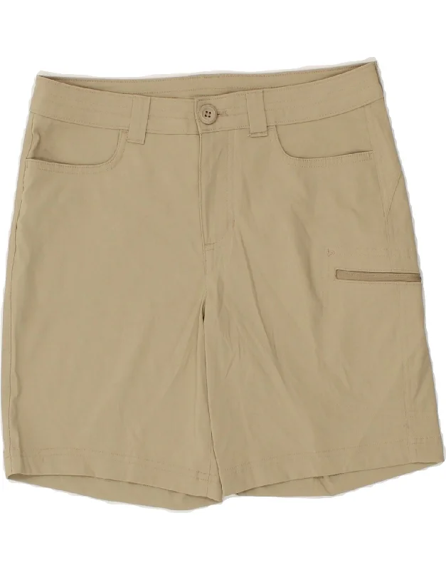 Slim Fit EDDIE BAUER Womens Cargo Shorts US 6 Medium W30 Beige Nylon