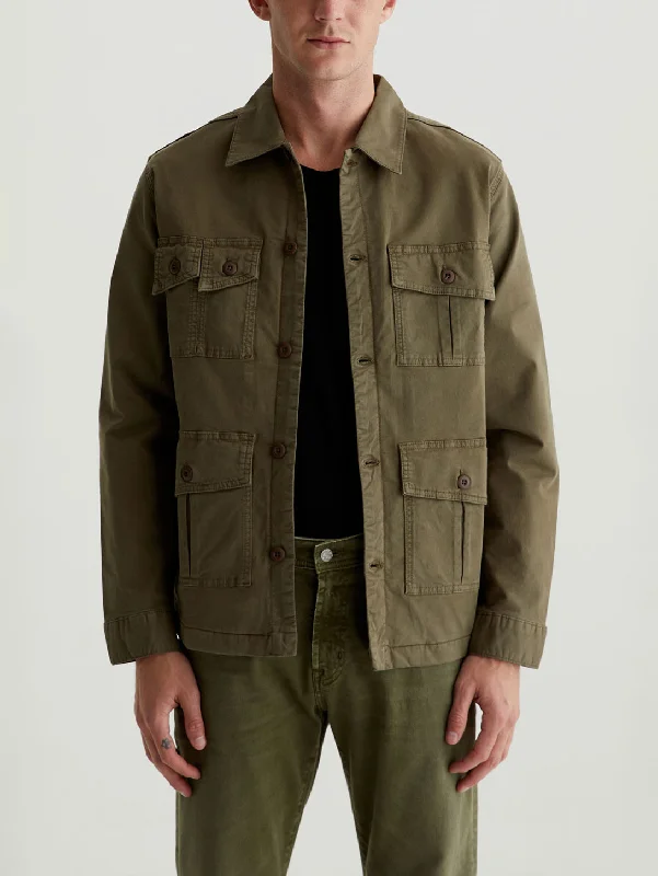 Street Vertical And Horizontal Design Lance Fatigue Jacket - Alpine Grass