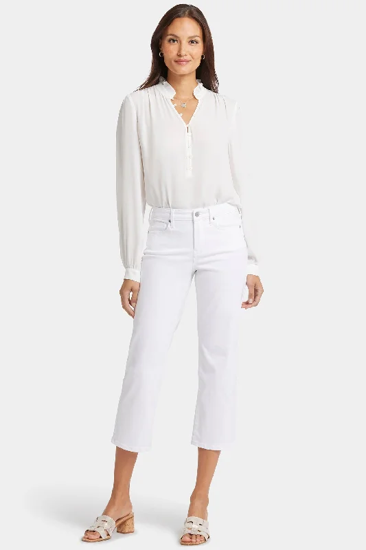 Tropical Style Relaxed Piper Crop Jeans - Optic White