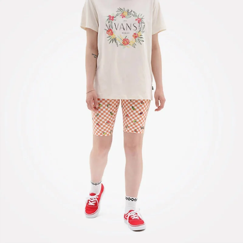 Sports fitness shoes Flying V Print Legging Shorts In Sun Baked / Marshmallow