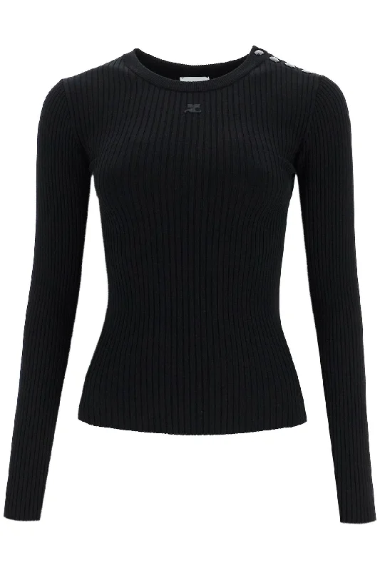 Fashion Must-have Courreges Women's 'Ribbed Stretch Knit Pullover Sweater