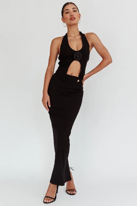 Wearable At Home Or Out Blackthorn Maxi Skirt Black
