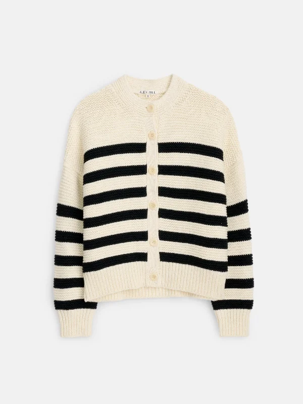 Windbreaker fashion Nico Striped Cardigan in Cotton