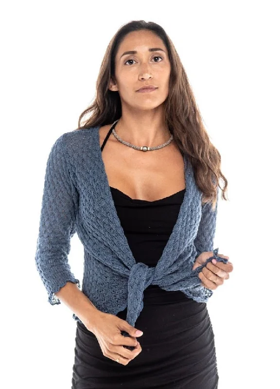 Weekend Style Knitted Open Front Top Ikat Nanas