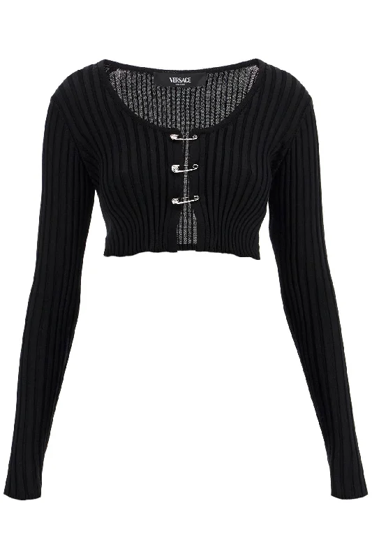 Exclusive Customization Versace Women's 'Cropped Safety Pin Cardigan