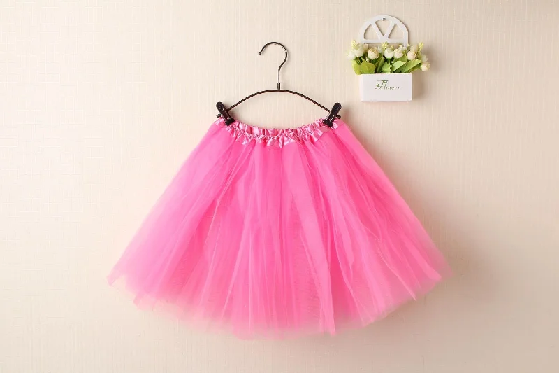 Stand-up collar design New Adults Tulle Tutu Skirt Dressup Party Costume Ballet Womens Girls Dance Wear, Pink, Kids