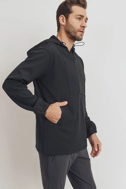 Retro Stripes Rain Or Shine Men's Long Sleeve Pullover Hoodie