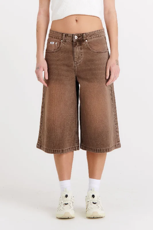 Unique prints Release Short Brown Wash