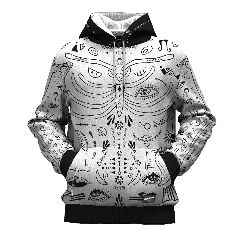 Classic Retro Doodle Skeleton Hoodie