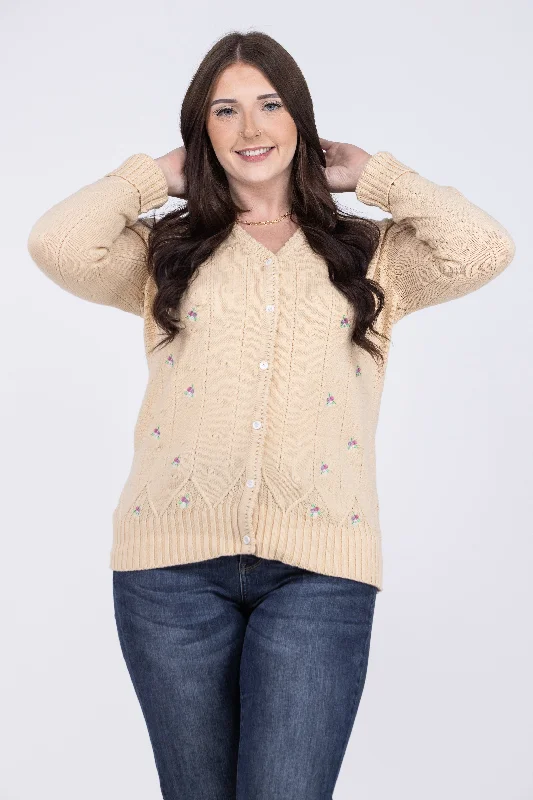Unique Design Sweet Affairs Women's Floral Embroidered Cardigan
