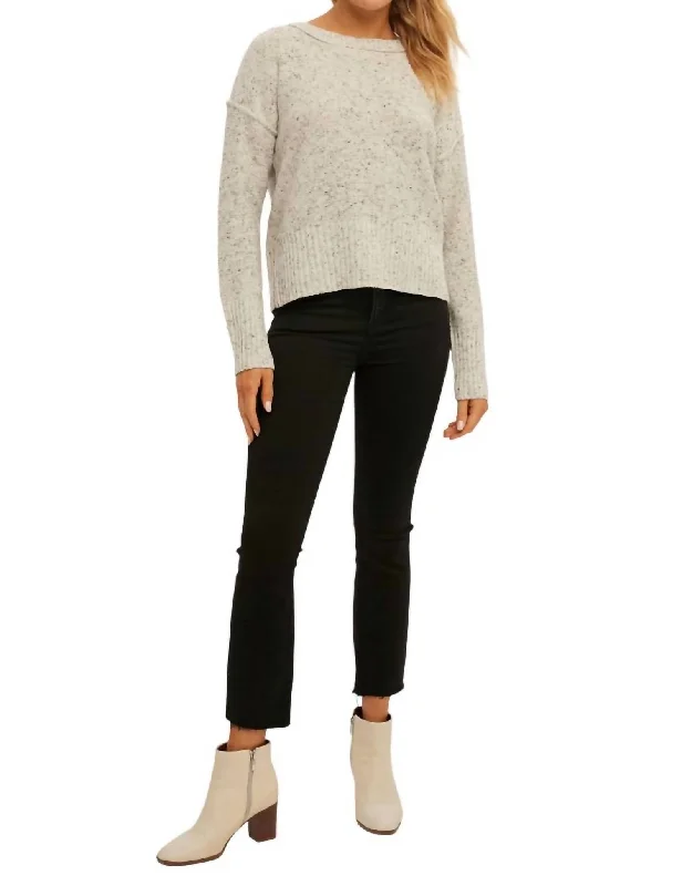 Independent design Bow Tie Back Pullover Sweater In Light Grey