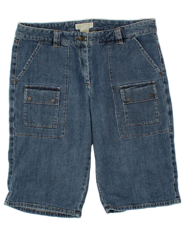 Beautiful Romance MICHAEL KORS Womens Bermuda Denim Shorts US 12 Large W36 Blue Cotton
