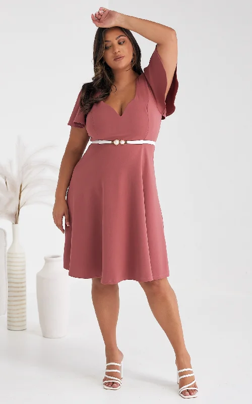 High-end Design Cabernet Dress - Rose