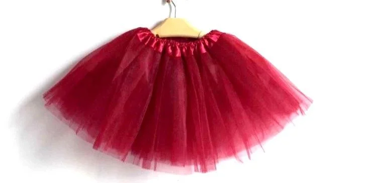Elegant Style New Adults Tulle Tutu Skirt Dressup Party Costume Ballet Womens Girls Dance Wear, Burgundy, Kids