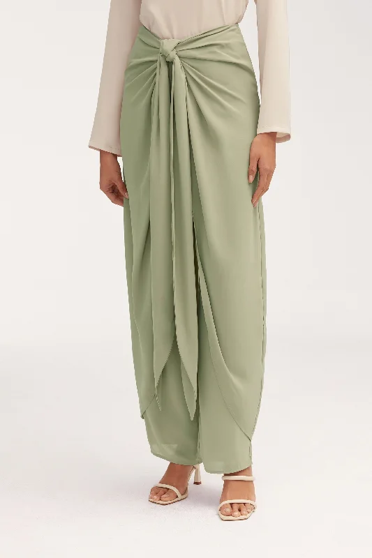 Knowledge And Elegance Sarong Skirt & Pants Two Piece Set
