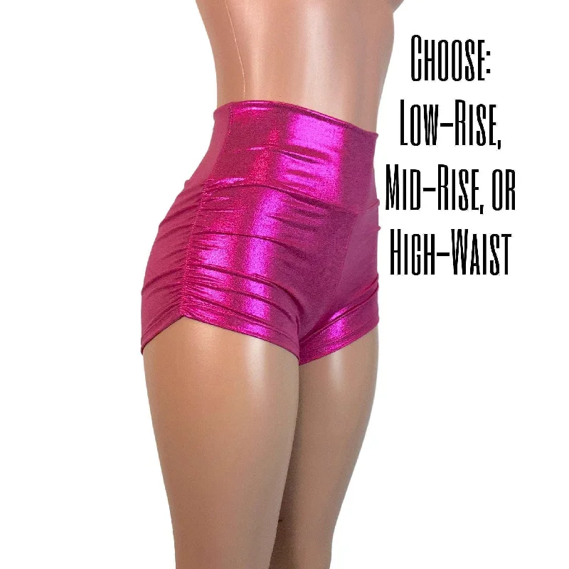 Extra long version Ruched Booty Shorts - Pink Mystique Scrunch Shorts