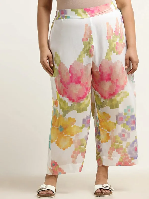 End Of The Year Diza White Wide Leg Palazzos