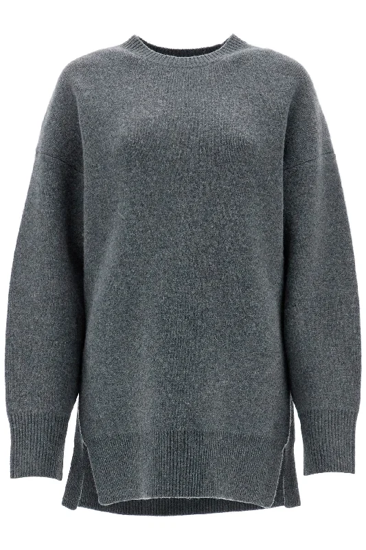 Soft Touch Toteme Women's Melange Wool And Cashmere Sweater With Wide Neck