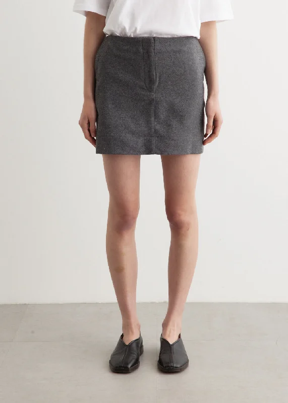 Exquisite Craftsmanship Wool Mini Skirt