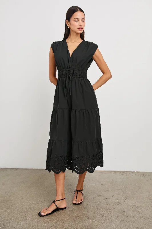 Exquisite Embroidery LUCIA DRESS - BLACK EYELET