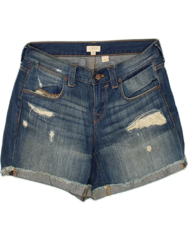 Elegant Design J. CREW Womens Distressed Denim Shorts W26 Small Blue Cotton
