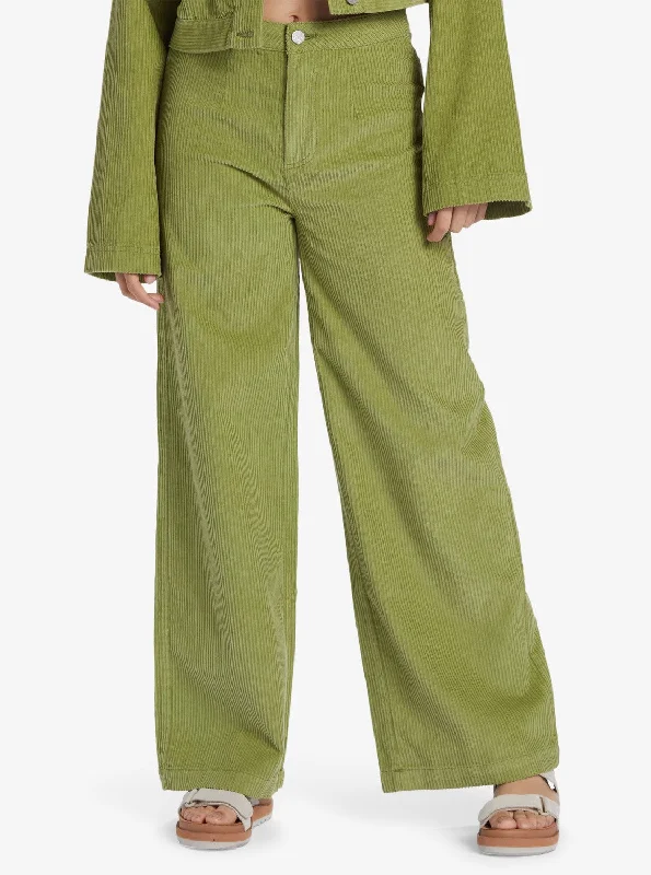 Relaxed Dresses Roxy Womem's Jeans High Rise Corduroy Wide Leg Pa