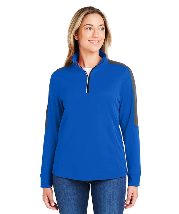 Sports Style CE404W - Core 365 Ladies Market Snag Protect Mesh Colorblock Quarter-Zip | True Royal/Carbon Sports Style CE404W - Core 365 Ladies Market Snag Protect Mesh Colorblock Quarter-Zip | True Royal/Carbon