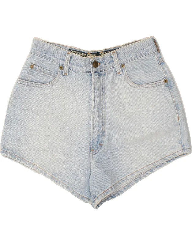 Luxury and fashionable VINTAGE Womens High Waist Denim Shorts W30 Medium Blue Cotton