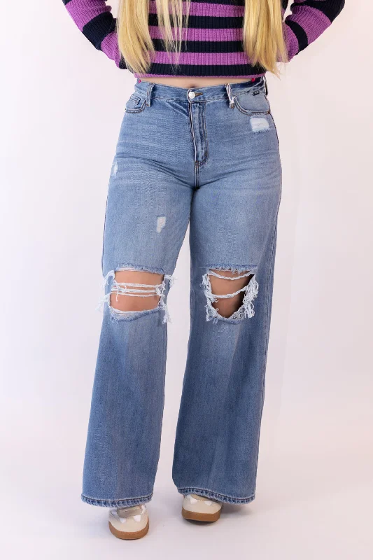 Comfortable Wear Aurora High Rise Wide Leg Jean | Medium Denim