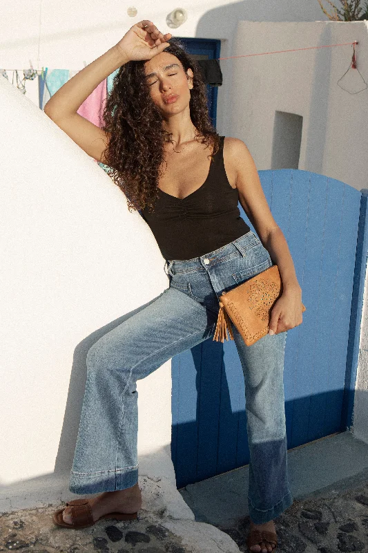 Street Graffiti Design Marlo Jeans Mid Blue