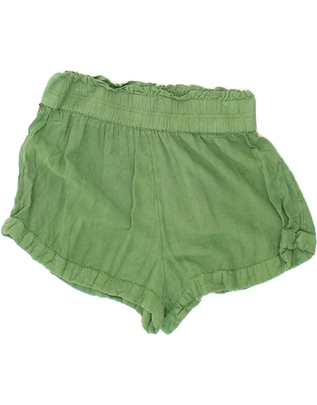 Sports Series O'NEILL Womens High Waist Shorts UK 12 Medium W28 Green Viscose