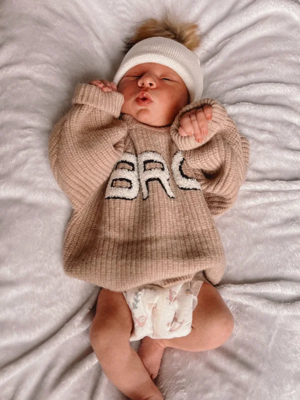 Elegant Design Bro Knit Sweater, Clay