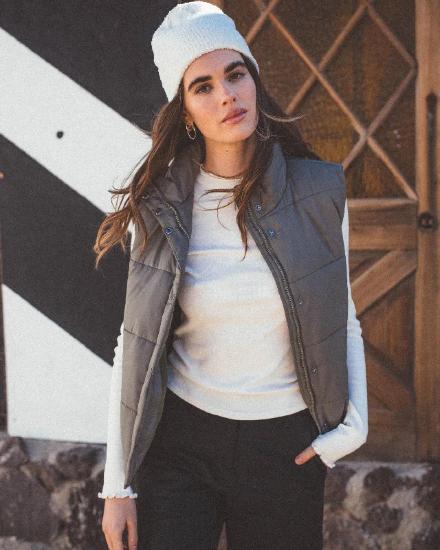 Elegant Series Puff It Vest - Army Green Combo