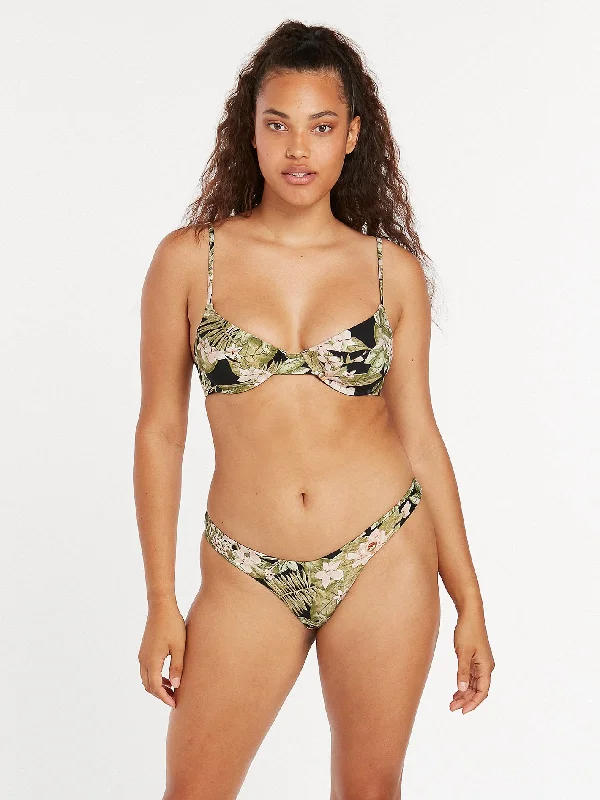 Fashionable Inner Wear Midnight Tropic Underwire Bikini Top - Shadow Lime