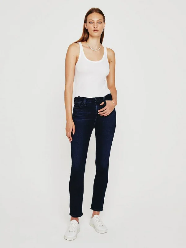 Stand-up collar design Mari Mid Rise Straight Jean - Plaza