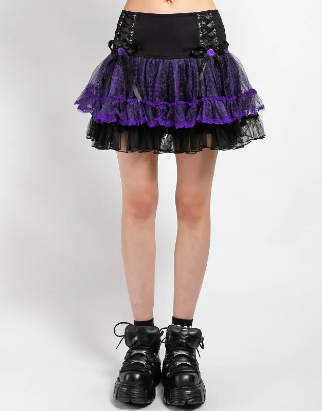 Urban Style TUTU SKIRT PURPLE LEOPARD