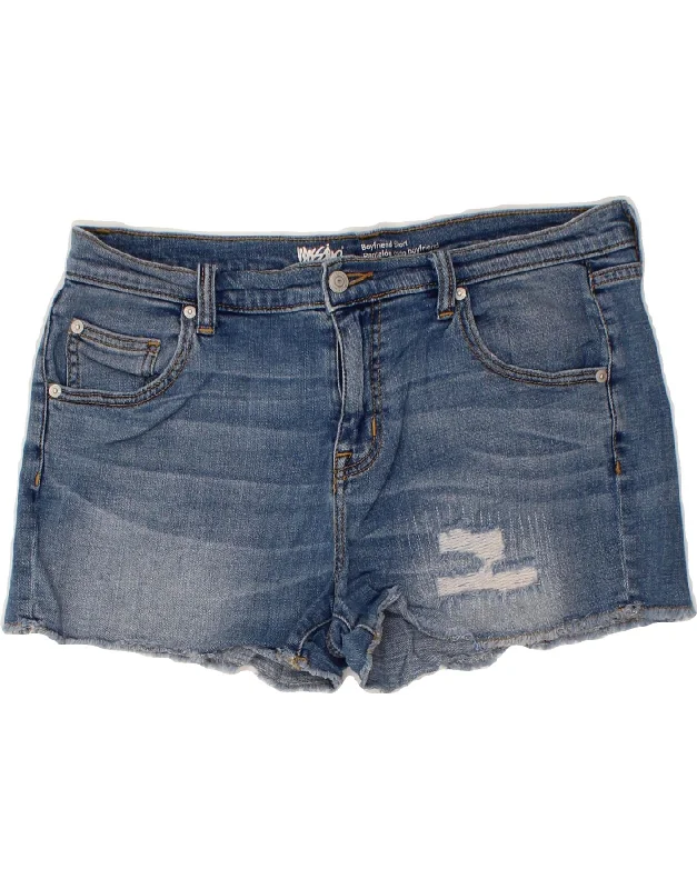 Breezy Style MOSSIMO Womens Boyfriend Distressed Denim Shorts US 12 Large W31  Blue