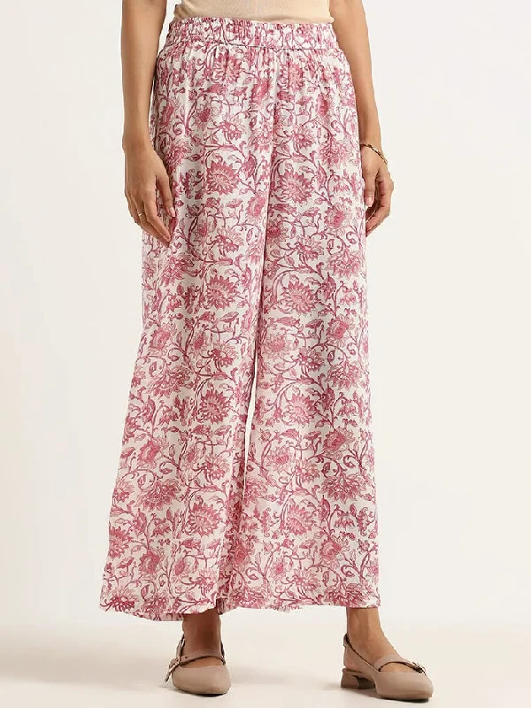 Retro Design Zuba Pink Floral Palazzos