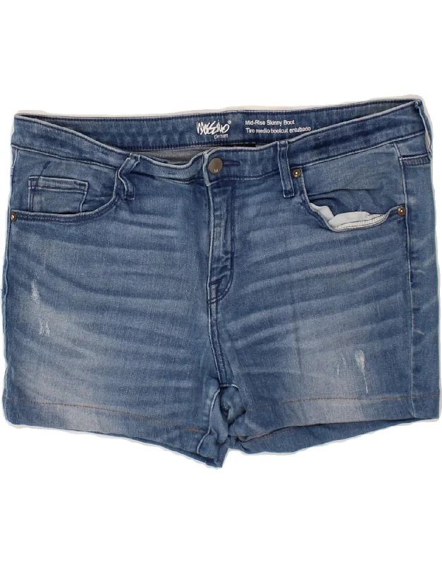 Soft Layers MOSSIMO Womens Mid Rise Denim Shorts US 12 Large W32  Blue Cotton