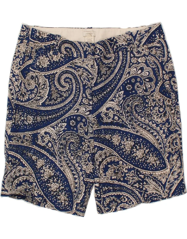 Relaxed Style J. CREW Womens Chino Shorts US 4 Small W30  Blue Paisley Cotton