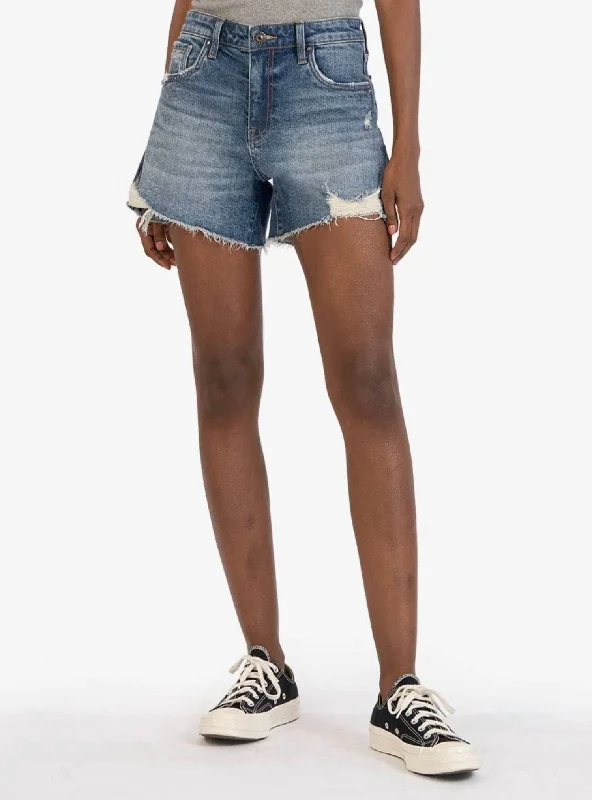 Youthful Street Fashion Jane Long Shorts In Denim