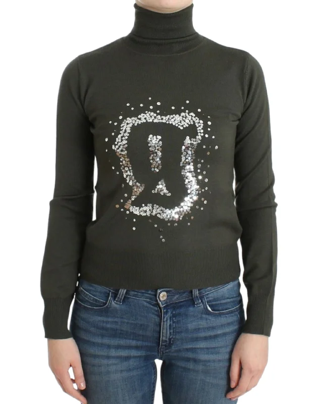 Leisure Sports John Galliano Chic Turtleneck Virgin Wool Women's Sweater