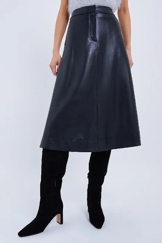 Exclusive Customization Black Vegan Leather Louise Skirt