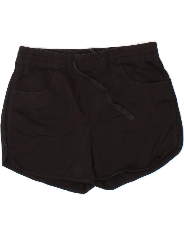 Street Graffiti Design EDDIE BAUER Womens Casual Shorts US 12 Large W34  Black Cotton