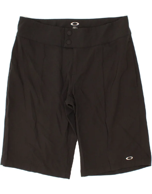 Fashionable And Versatile OAKLEY Womens Bermuda Shorts W10 Small W32  Black