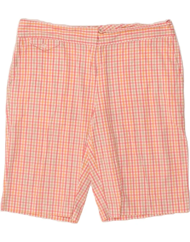 Unique Design IZOD Womens Casual Shorts US 12 Large W32  Pink Gingham Cotton
