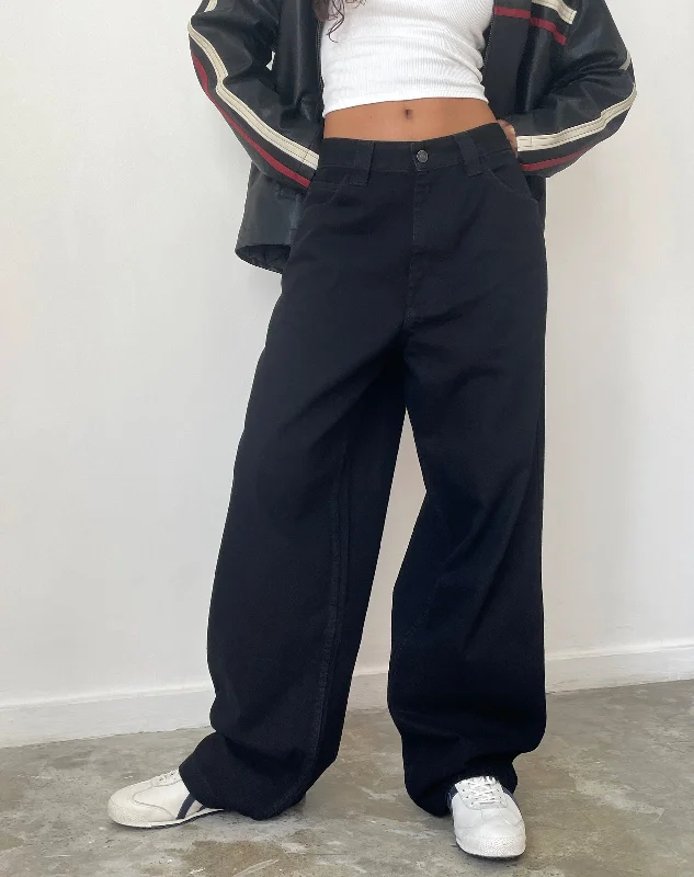Luxury Customization Skater Low Rise Jean in Rinse Black
