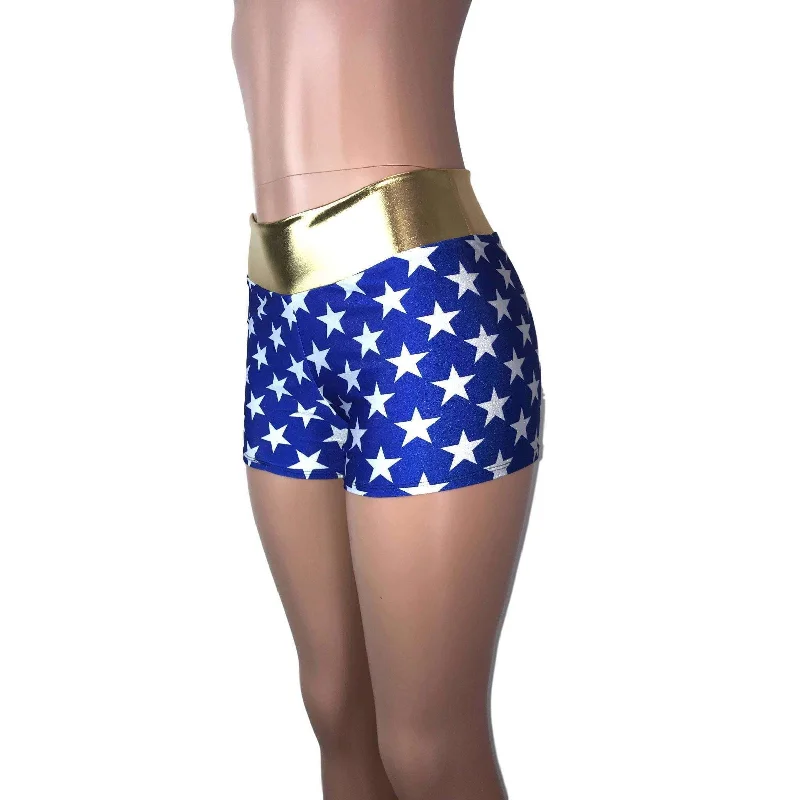 Fashionable and casual MID Rise Booty Shorts - Wonder Woman Inspired