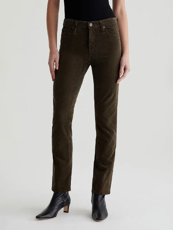 Street Personality Style Mari Mid Rise Corduroy Pant - Rich Umber