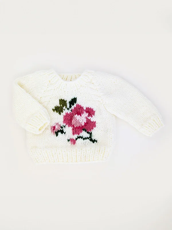 Casual And Comfortable Rose Crewneck Knit Sweater